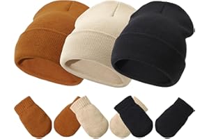 SEA ZAELA Baby Hats and Mittens Set Infant Toddler Beanie Caps Hospital Hat Set Newborn Gloves for Baby Boys Girls