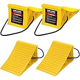 Komokeru Wheel Chocks for RV Trailer, 4 Pack Non Slip Wheel Chocks for Travel Trailers with Rope for Easy Removal, Lightweigh