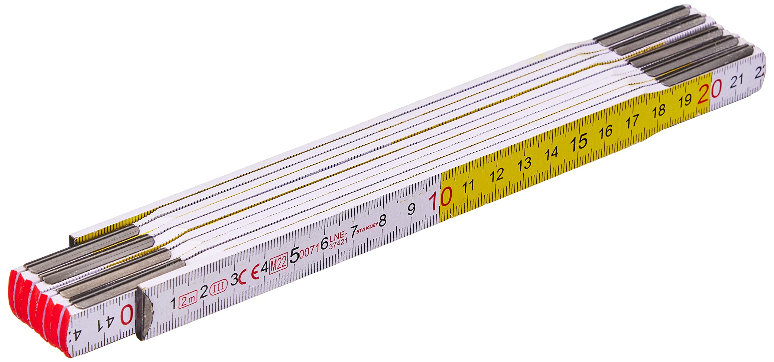 Stanley 0-35-458 Wood Folding Rule, White, 2 m/17 mm