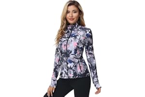 Dolcevida Womens Sports Jackets Zip Up Workout Yoga Jacket with Pockets