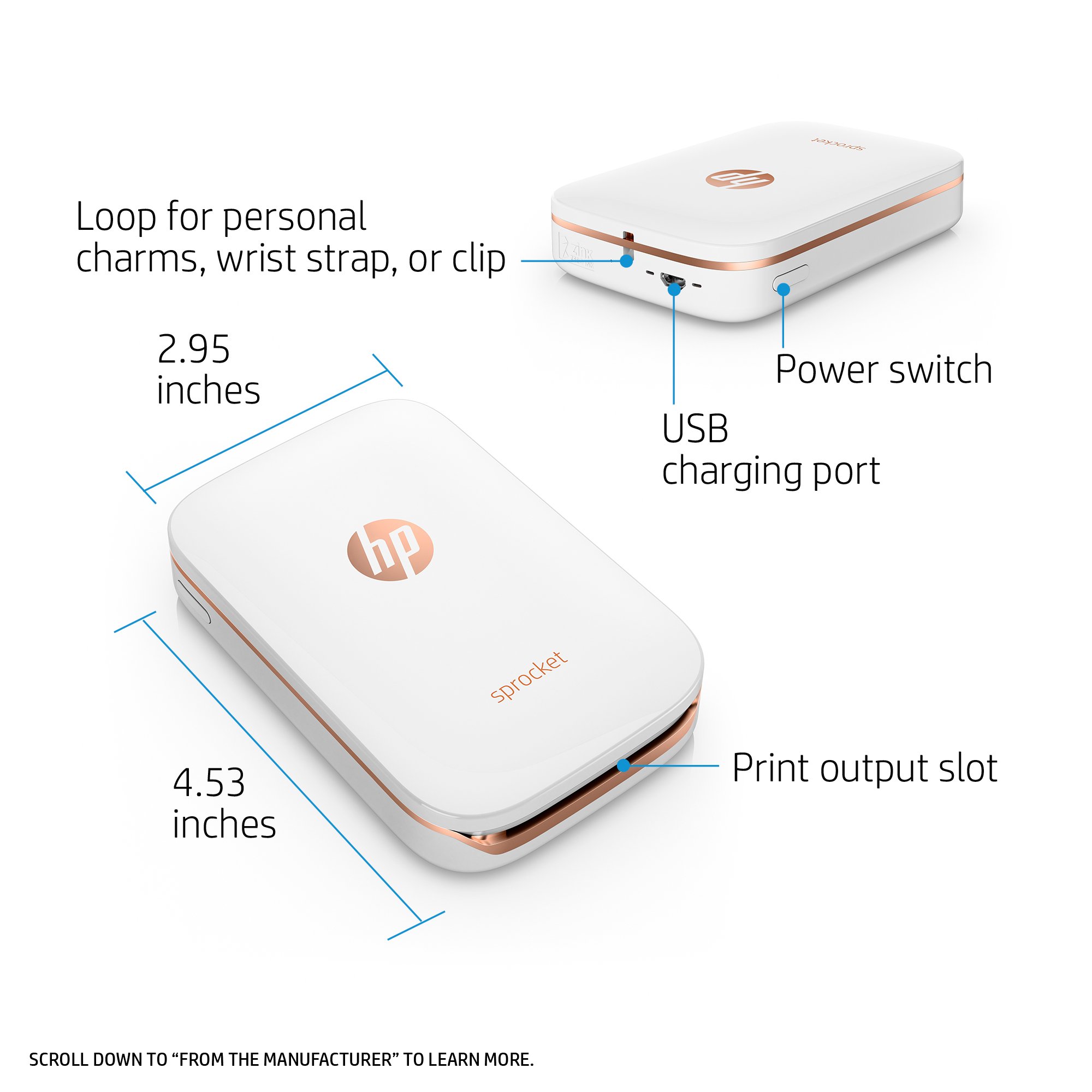 Mua HP Sprocket Portable Photo Printer, Print Social Media Photos on