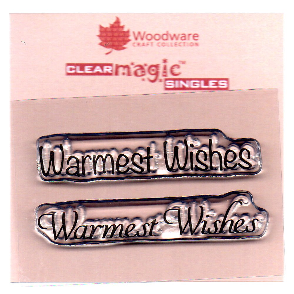 Woodware JWS078 Clear Magic Minis Just Words-Warmest Wishes, Plastic