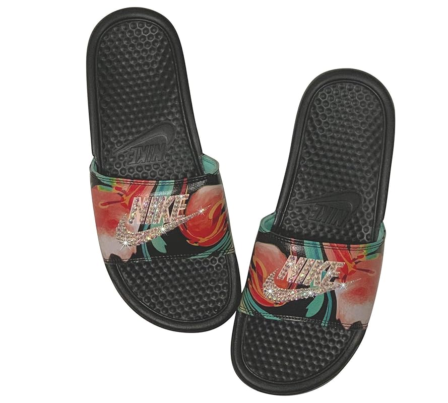 nike slides floral print