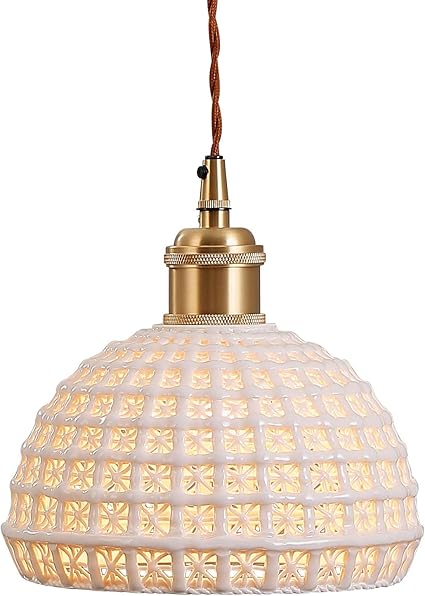 Amazon Venus Lighting ペンダントライト 天井照明 陶器 セラミック 北欧 照明器具 Led おしゃれ モダン かわいい ナチュラル シンプル ベッドルーム 寝室 リビング カフェ ダイニング レストラン キッチン 玄関 食卓 真鍮 洋風 和風 Venus Lighting