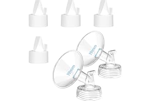 CUBCARE Flange Inserts for Spectra, Spectra Replacement Pump Parts for S1/S2/9 Plus, Not Original Accessories, Breast Pump Parts Include 2-Pack 19MM Flanges and 4-Pack Duckbill Valves