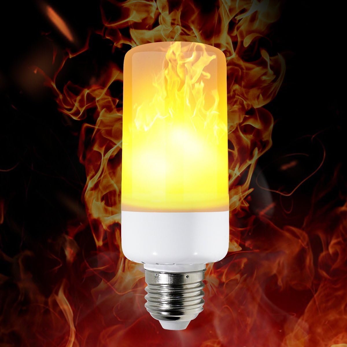 LED Flickering Flame Light Bulbs, E26/e27 LED Flame Effect Light Bulb, Beads Simulated Decorative Light Atmosphere Lighting Vintage Flaming Light Bulb for Bar/Festival Decoration