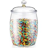 Nuogo 2 Gallon/256 oz Large Candy & Cookie Jar with Lid Plastic Apothecary Jars Large Food Storage Container Unbreakable Kitchen Storage for Cookie, Candy, Snack and Dried Foods DIY Gift