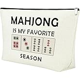 Mxrymvu Mahjong Gifts for Women Makeup Bag Mahjong Themed Gift for Players Lover Cosmetic Bag Retirement Christmas Birthday Present for Grandma Aunt Mom Travel Pouch