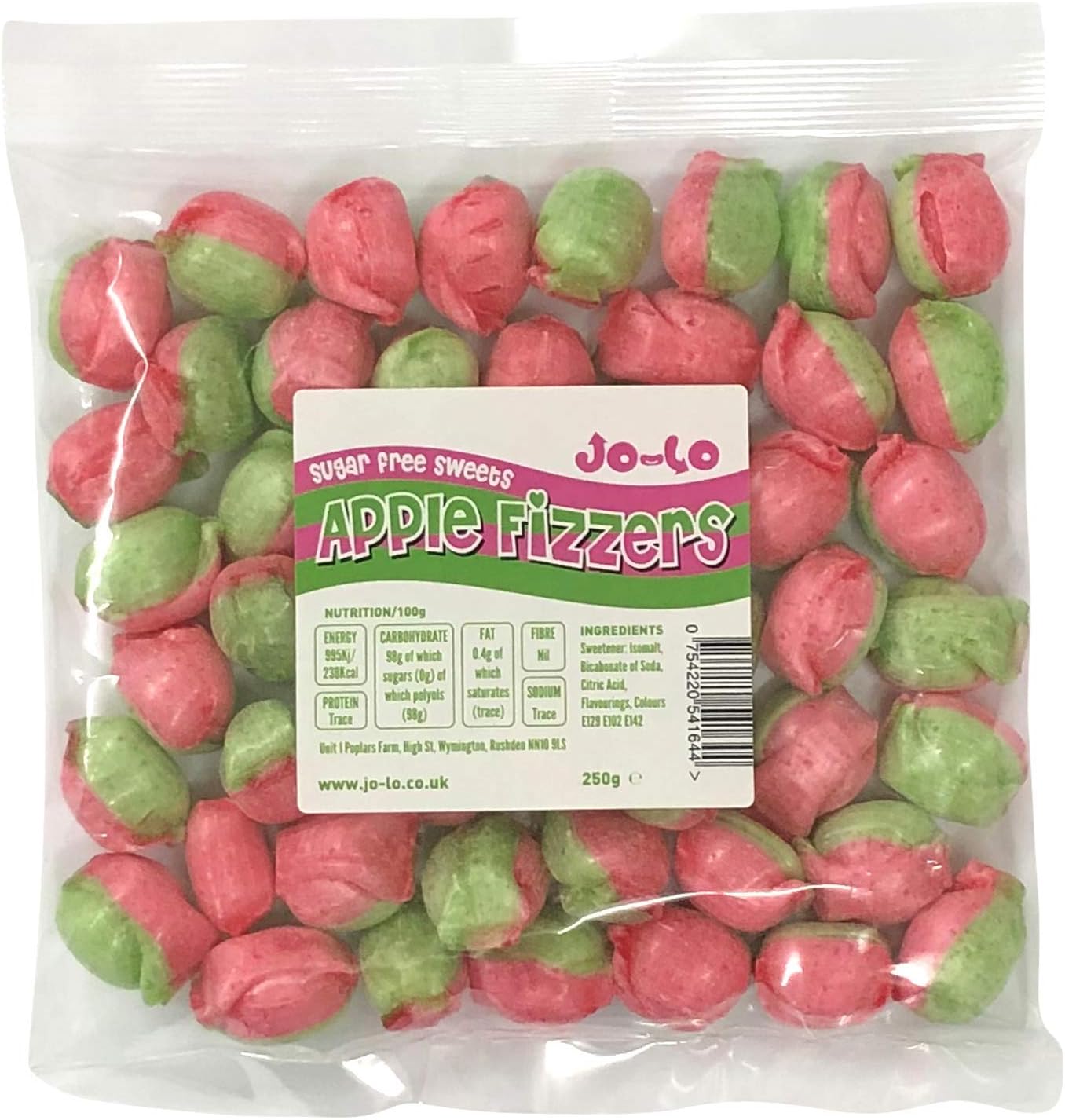Jo-Lo Sugar Free Sweets - Apple Fizzers (250g)