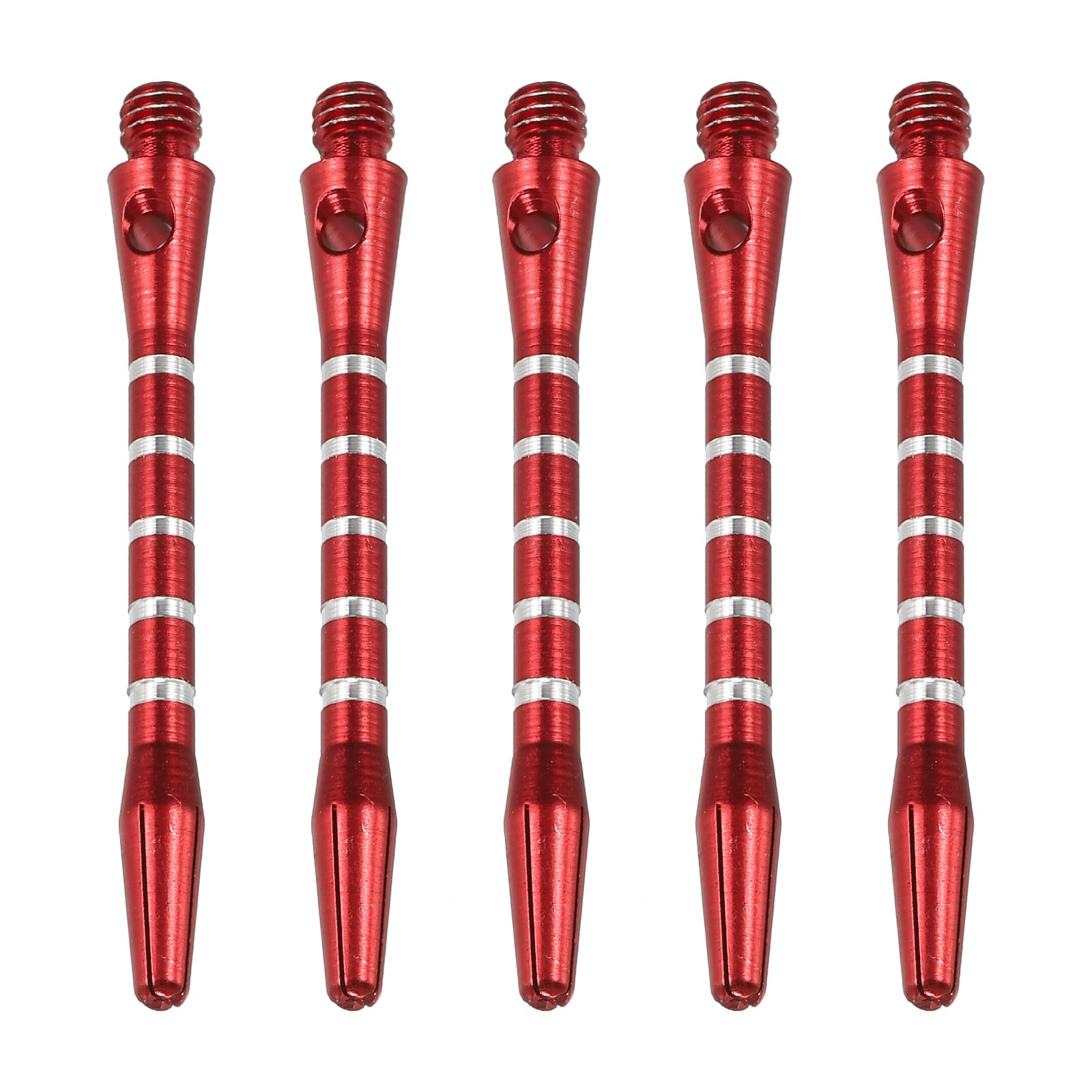 PATIKIL 48mm Aluminum Dart Shafts, 15 Pack Medium 2BA Thread Dart Stems Replacement Dart Accessories, Red