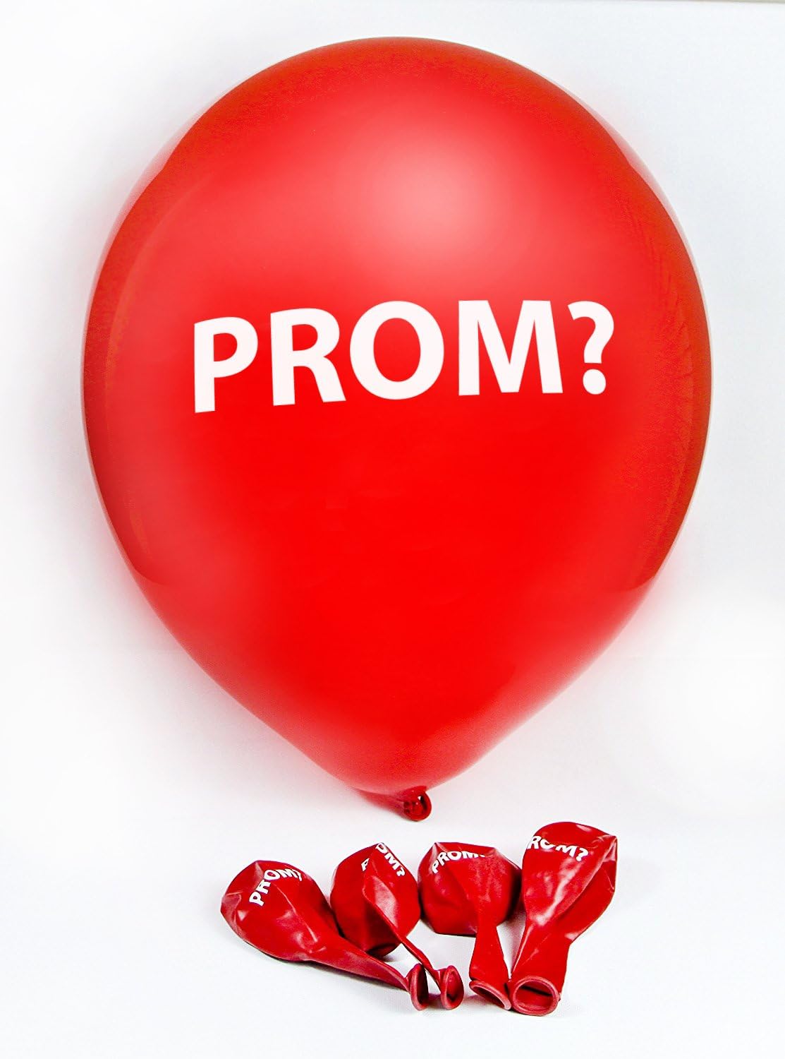 Promposal Ideas - Go to Prom with Me Balloons - Featuring The Word “Prom?” - Bright Red - Makes Asking “Will You Go to Prom with Me” Easier - Pack of 5