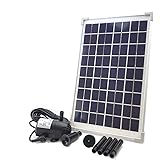 10W Solar Water Pump KIT: DC Brushless Submersible Water Pump 196 GpH with 18V 10W Solar Panel for Solar Fountain, Fish Pond,