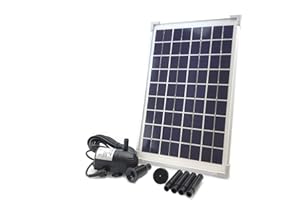 AEO 10W Solar Water Pump KIT: DC Brushless Submersible Water Pump 186 GpH with 18V 10W Solar Panel for Solar Fountain, Fish Pond, and Aquarium (No Backup Battery)