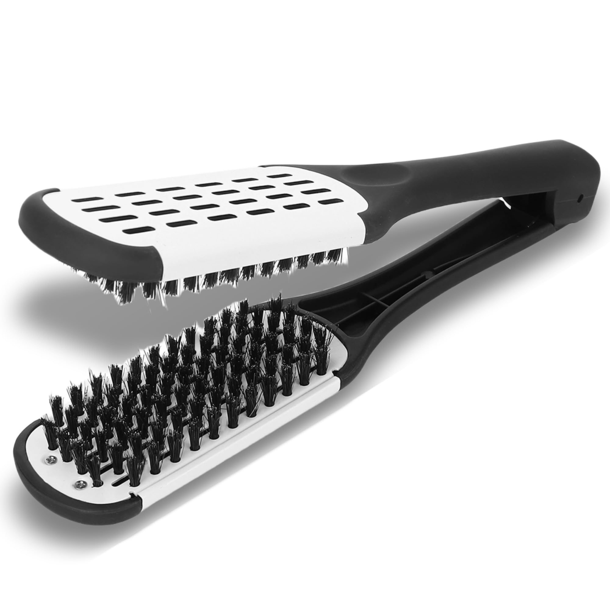 Hair Brush, Straightening Brush, Double Sided Hair Styling Comb, Salon Hairdressing Tool Clamp Comb Clamp with Stable and Breathable Design