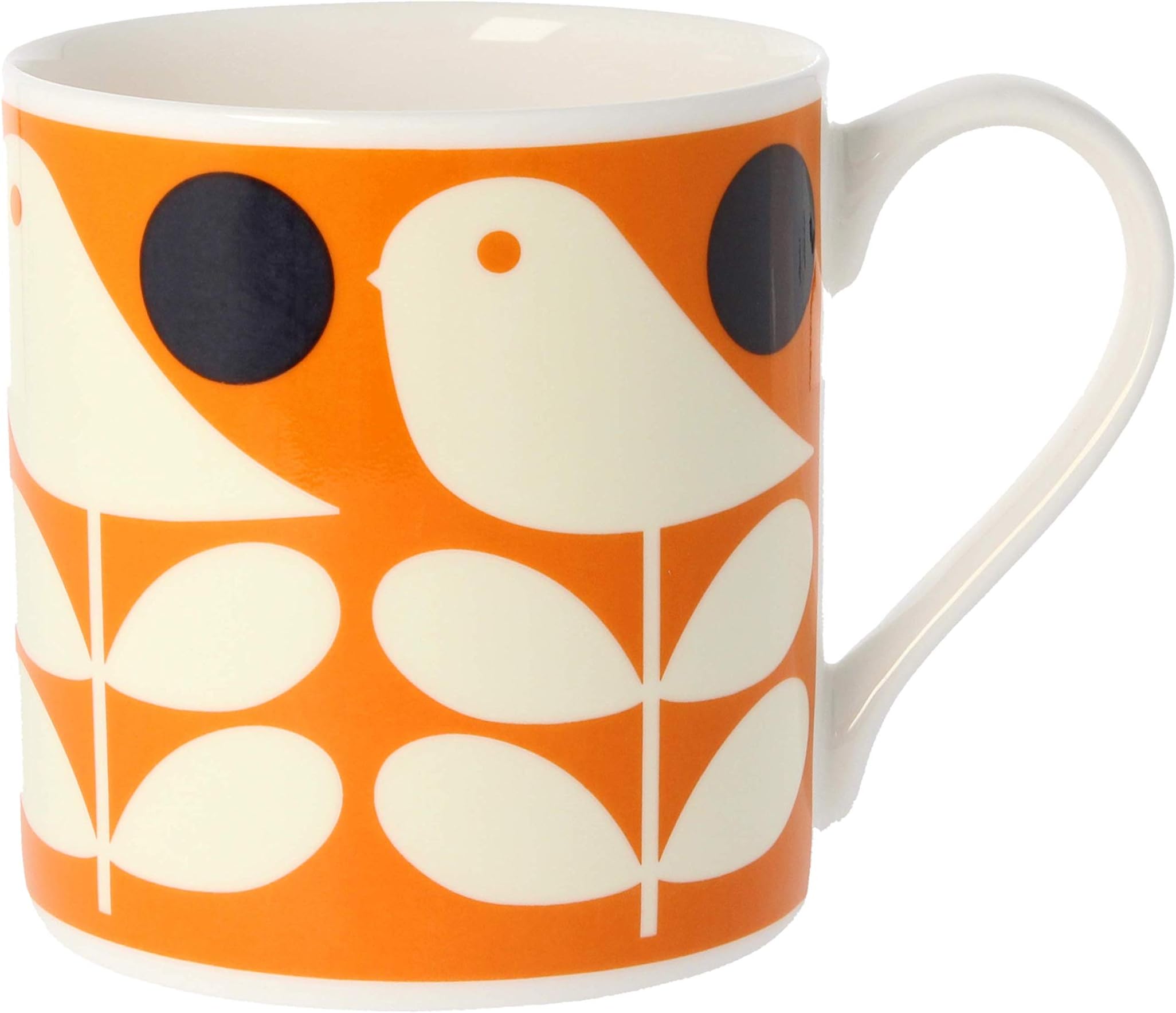 Orla Kiely Early Bird Orange, Fine Bone China Mug