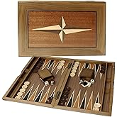 GSE Premium Wooden Inlay Backgammon Board Set (Star-21 Inch) | Folding Backgammon Board, Wooden Backgammon Case, Classic Traditional Strategy Games, For Kids &amp; Adults