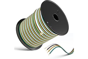 LIMICAR 100FT 14 Gauge Trailer Wiring Harness Kit - 4-Way Bonded, Color-Coded Boat Trailer Wiring for Lights