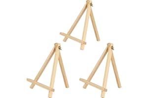 DOMMARE 9.5 in Wood Easel Stand Tabletop Easels for Painting, Canvases, Art, Crafts, Small Wooden Table Top Paint Tripod Station for Kids Adult Easter Mother Father Day Gifts(3pack)
