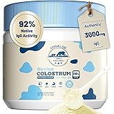 USMIRALAB Bovine Colostrum Powder Supplememnt for Men & Women: 60% IgG 3000mg | Gut Health, Hair Health & Beauty | Organic Grass-Fed | Low-Temp Freeze-Dried | Unflavored Easy-Mix | 60 Servings