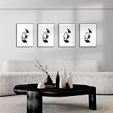 Hesmor 12 x 12 Inch Aluminum Acrylic Photo Frame Pack of 4 Black view 2