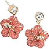Alex and Ani Hibiscus Drop Earrings