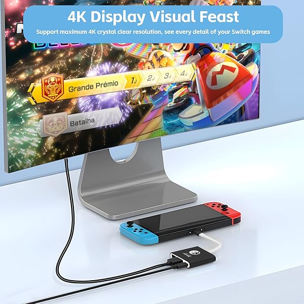 MAXRENARD SWITCH HDMI CABLE PORTABLE DOCK FOR NINTENDO SWITCH NS/OLED 4K USB C TO HDMI TV ADAPTER CONNECTOR FOR SWITCH GAME PLAYING MONITOR SCREEN MIRRORING,REPLACE ORIGINAL BULKY DOCK (2M)