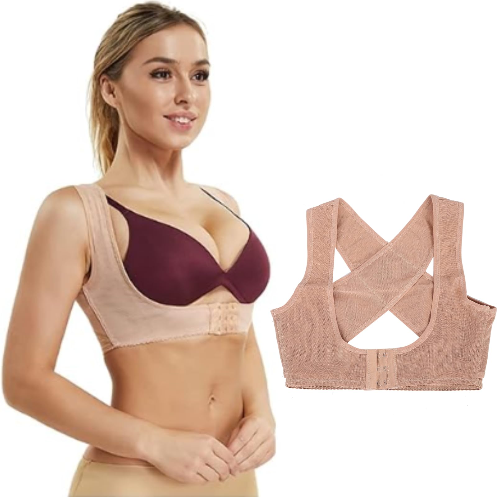 Posture Correction, Back Straight Holder, Correction Belt Back Support Back Belt Version Posture Trainer Adult Unisex Breathable Posture Corrector Brace Chest Support Hump Correction Belt(S)