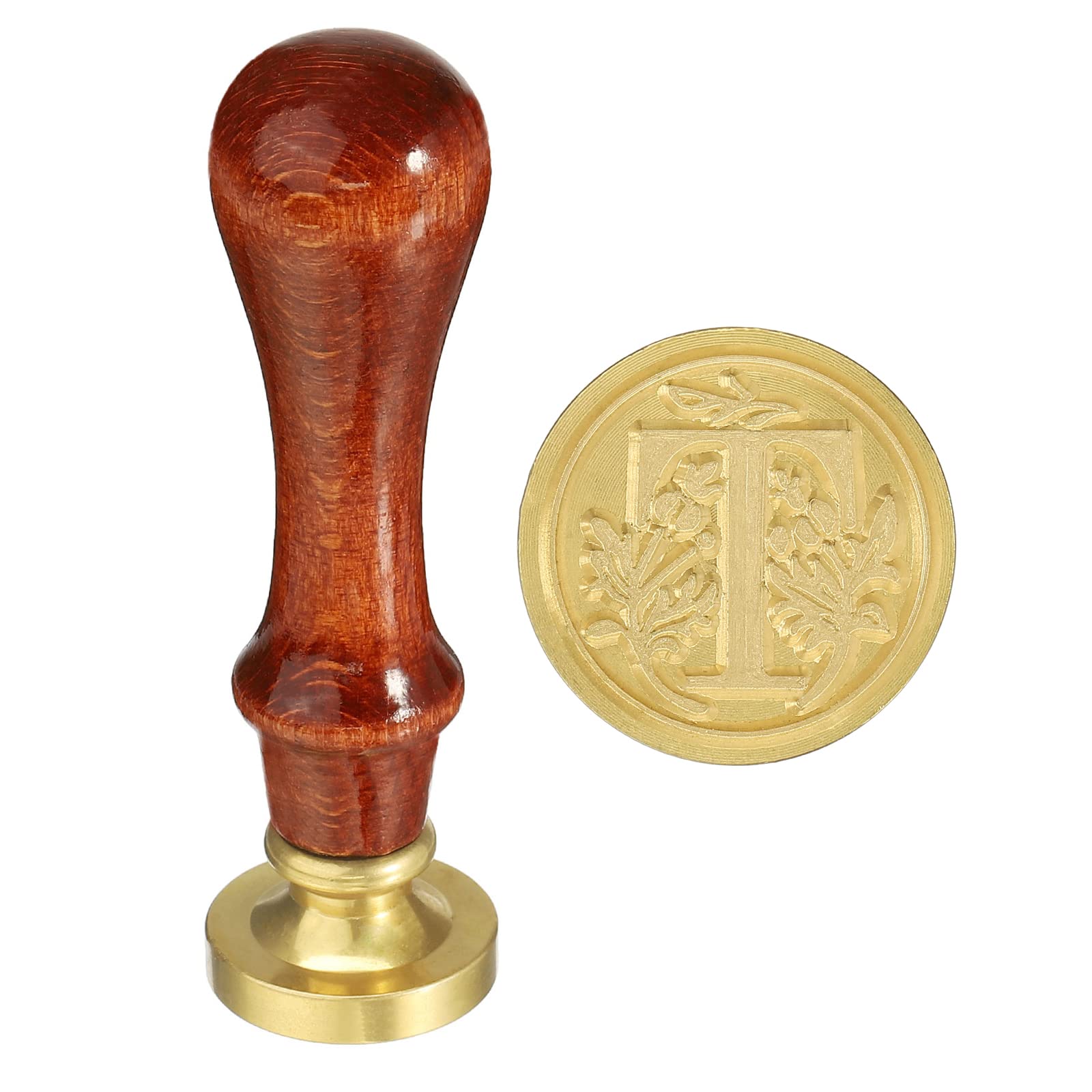 YOKIVE Alphabet Wax Seal Stamp, Letter Stamper with Removable Handle Head Decorate Postcards, Great for Festivals, Weddings (Golden, Red, Letter T)