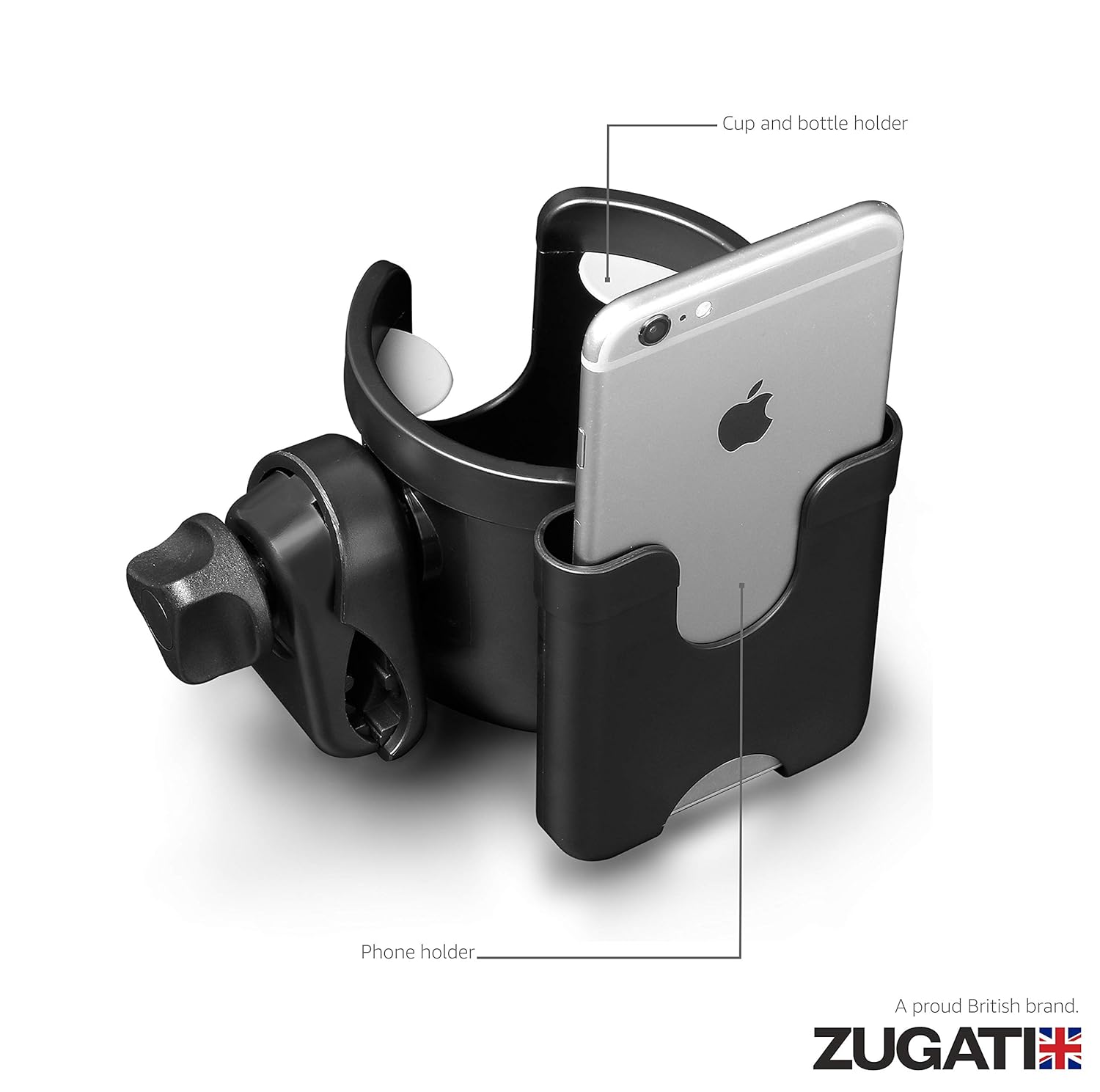 Universal Stroller Cup Holder, Universal Stroller Organizer Baby Bottle Holder - Stroller Accessory, Parent Cup Holder for Stroller/Bike (Phone Holder + 2 Hooks + 2 Toy Straps): Baby