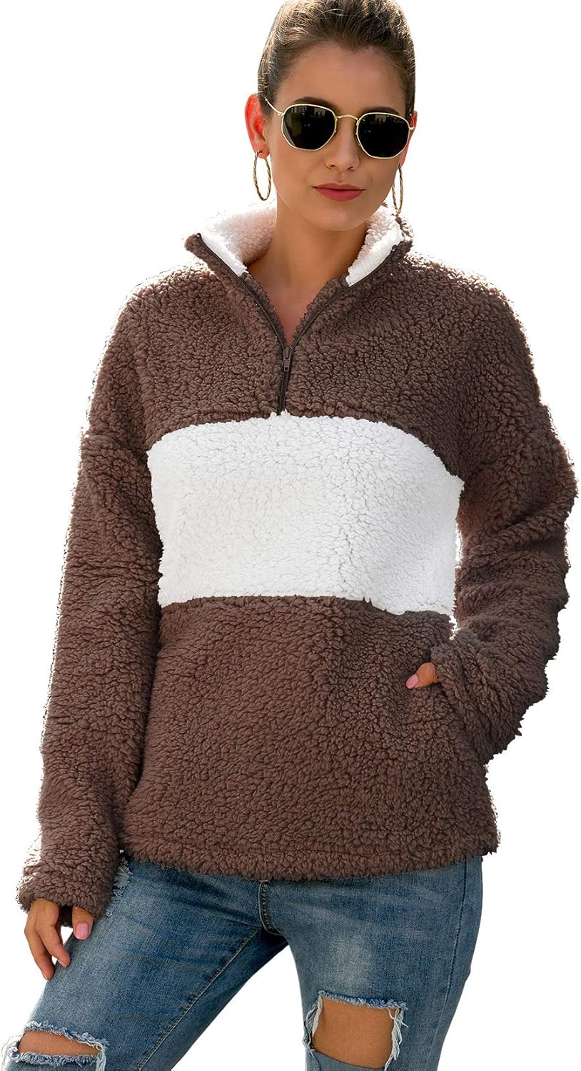 faux sherpa pullover