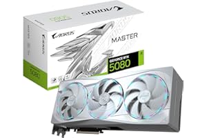 GIGABYTE AORUS GeForce RTX 5080 Master ICE 16G Graphics Card, WINDFORCE Cooling System, 16GB 256-bit GDDR7, GV-N5080AORUSM IC