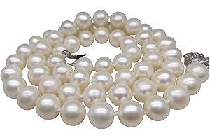 PEARL ROMANCE II ROUND PEARL II Real Pearl Necklace for Women Ivory Beige Cream White Pearls Jewelry Men Cultured Freshwater Sterling Silver Wedding