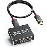 HDMI 2.1 Splitter 1 in 2 Out 4K 120Hz with 8K HDMI Cable and Power Adapter, BolAAzuL 8K 60Hz 1x2 HDMI Y Splitter with Audio Out for Dual Monitors Duplicate, Support HDCP 2.3 HDR for PS5/Xbox/PC/TV