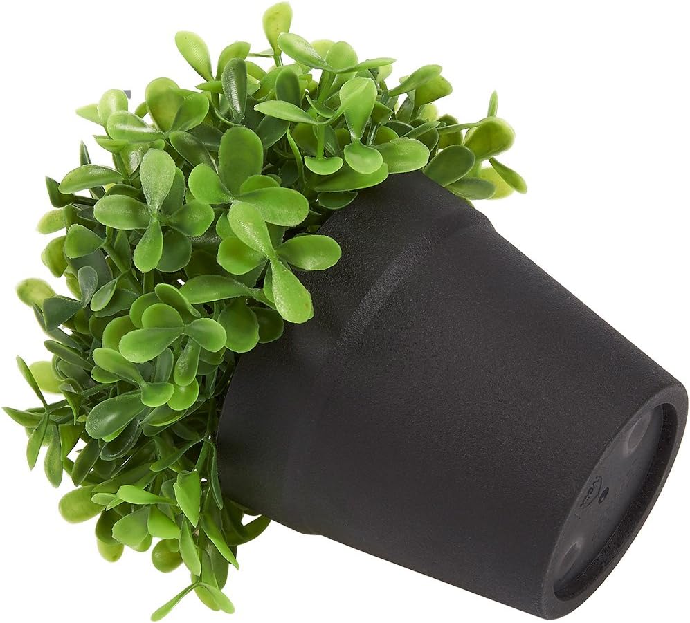 Juvale 3-Pack Mini Fake Plants Decoration, Potted Artificial Plants for Indoor Outdoor Home Décor, with Black Plastic Pots, 5 x 5.2 x 5 Inches -