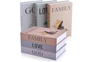 COCOONOO Decorative Books for Coffee Table - Stack - Fake Book Decor - 3 Books for Decor - Decorative Book Decor Set - Love God Family - Book Decor Aesthetic - Decorative Books for Shelves - Coffee Table Book