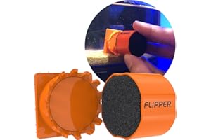 FL!PPER Pico 2 in 1 Magnetic Aquarium Glass Cleaner Scrubber Scraper - Orange - Fish Tank Cleaner | Algae Scraper for Glass Aquariums & Tanks