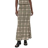 Another Girl Women's Plaid Mesh Maxi Skirt