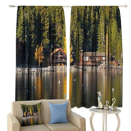 Amazon Com Fengruiyanjing Lake Tahoe Window Curtain Fabric