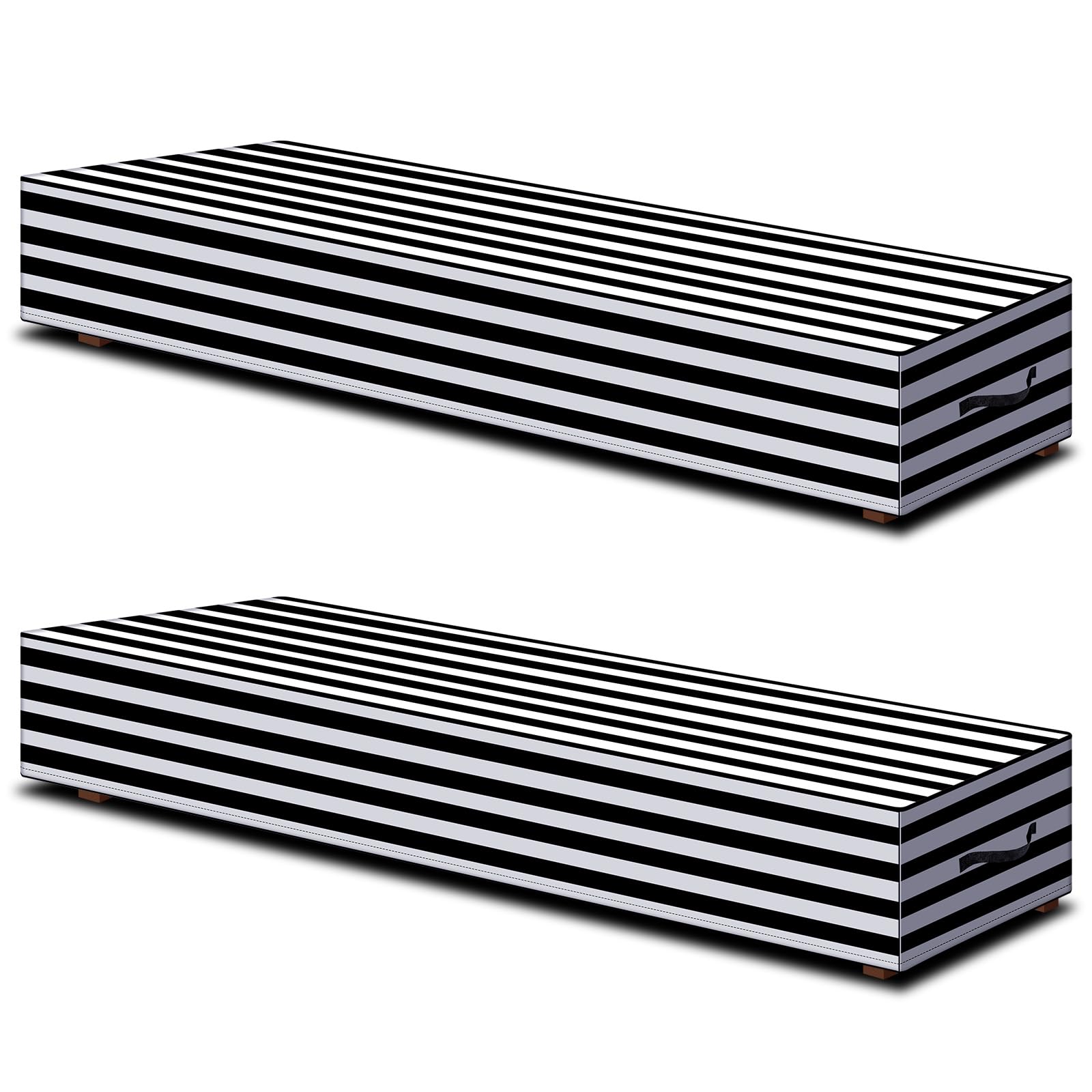 Photo 1 of Tingjoo 2 Pcs Patio Chaise Lounge Cover Waterproof Outdoor Lounge Chair Cover 30"D x 83"W x 12"H UV Resistant with Handle Strap for Furniture Protection (Black and White Stripe)