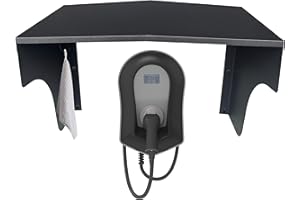 NEXOROOT EV Charger Protective Cover - 16.9"x10.2"x10.2" Weatherproof and UV-Resistant, Electric Vehicle Charger Protective Roof with Hook for Cleaning Cloth, Free Cloth Included