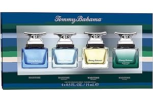 Tommy Bahama Maritime 4 PC Cologne Gift Set for Men, Includes Travel Size Eau de Toilette Sprays, Mini Sample Fragrance, Christmas Gift, Stocking Stuffer for Him, 0.5 Fl Oz