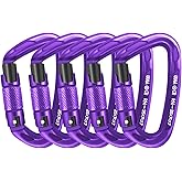 AINIKEY UIAA Certified Professional Heavy Duty Large Locking Carabiner Clips Climbing Carabiner 25kN Auto Locking Carabiner for Rock/Ice Climbing Rappelling Rescue Swing etc, D Shaped