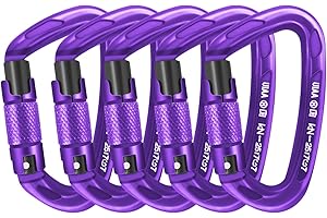 AINIKEY UIAA Certified Professional Heavy Duty Large Locking Carabiner Clips Climbing Carabiner 25kN Auto Locking Carabiner for Rock/Ice Climbing Rappelling Rescue Swing etc, D Shaped