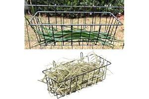2pc Hay Feeder for Rabbit, Guinea Pig, Bunny, Chinchilla, Metal Frame Hay Feeder, Hanging Feeder Small Animal Basket with Hoo