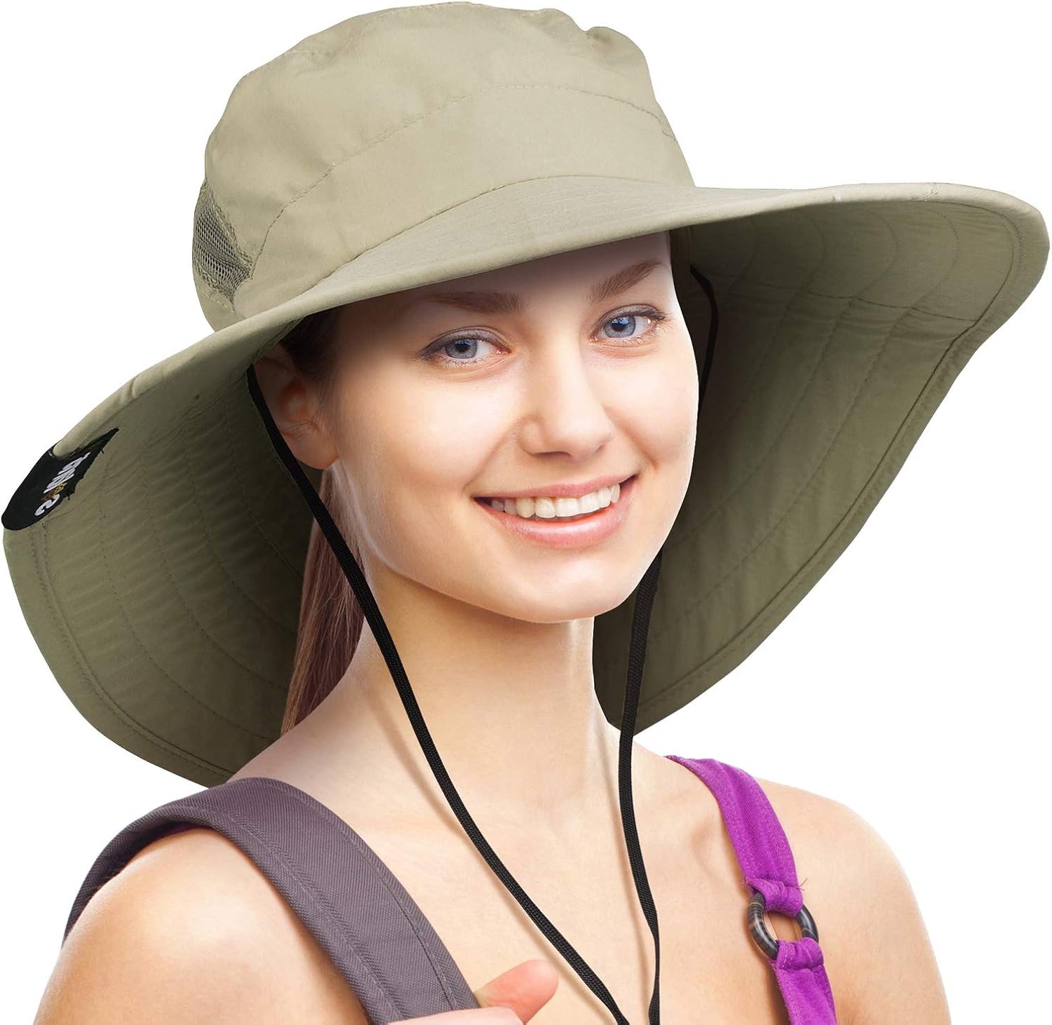 Wide Brim Sun Hat Outdoor UV Protection Safari Cap for Women
