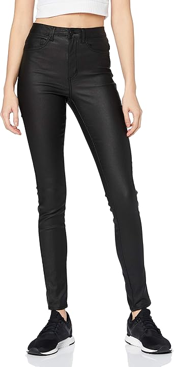 coated jeans with belt loops