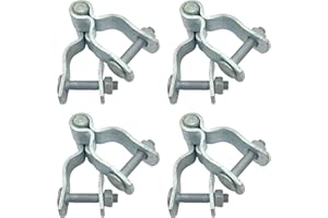 JIAROUTK 1-3/8" Chain Link Fence Gate Post Hinge, Galvanized Fence，4pcs for 32mm Pipe Panel Frames, Male and Female Hing Carbon Steel Max Load 220lb Fit 1 ⅜"