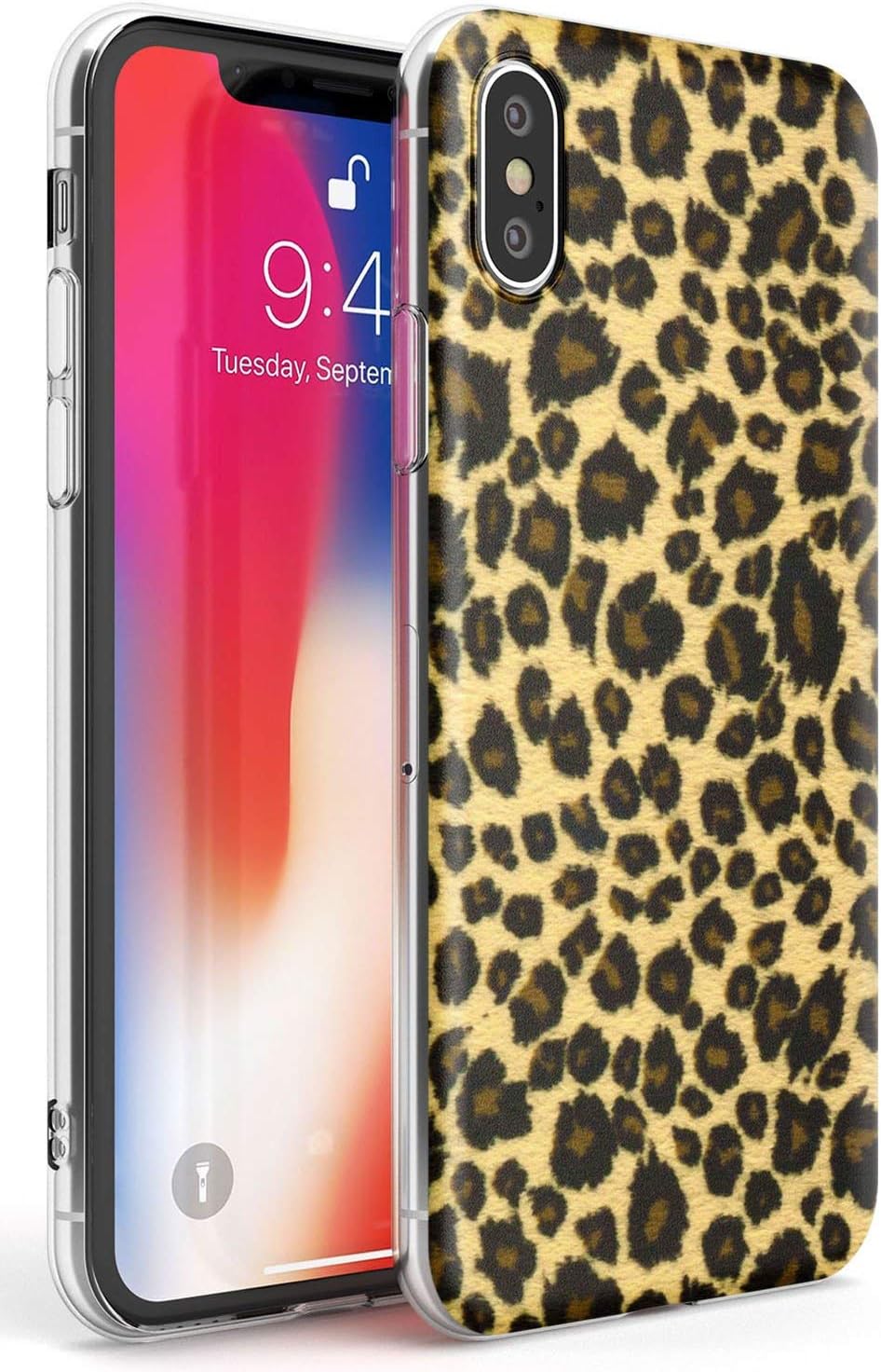 Rar Leopard Print Brown Phone Case for iPhone X/iPhone XS/iPhone 10 | Clear Ultra Slim Lightweight Gel Silicone TPU Protective Cover | Leopard Cat Cheetah Nederdel Wrap