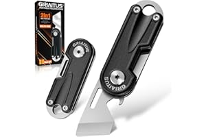 GIRIAITUS Multitool Pocket Knife, EDC Folding Knives, Small Pocket Knives with Bottle Opener Mini Pry Tool, Gifts for Men Dad Everyday Carry Keychain (black)