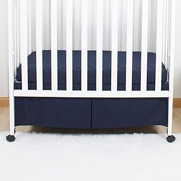 Amazon Com Casaja Mini Crib Skirt Pleated Silk Looking Soft Microfiber Baby Bed Skirt With Durable Platform For Mini And Portable Cribs 24 X 38 12 Generous Drop Dust Ruffle Machine Washable Navy